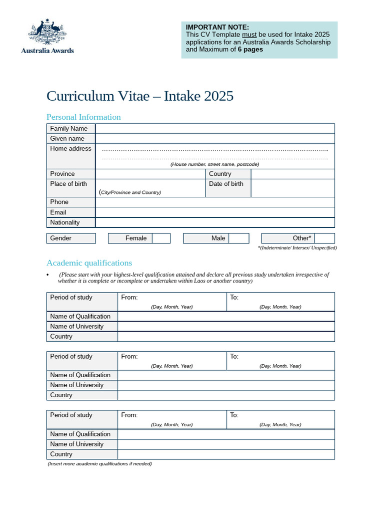 AAS 2025 CV Template 1 1 | PDF