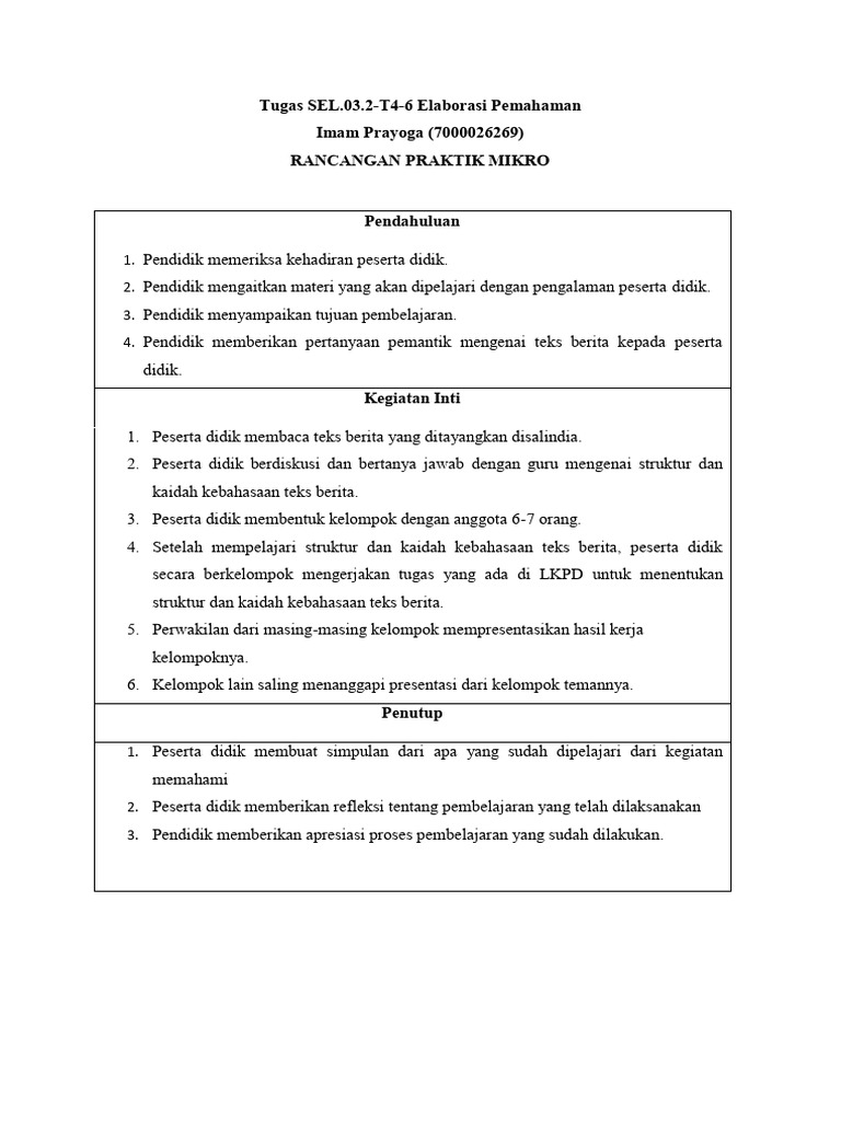 Elaborasi Pemahaman - Imam Prayoga | PDF
