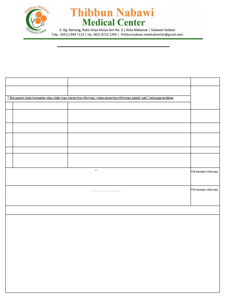 Formulir Persetujuan Rujukan Medis | PDF