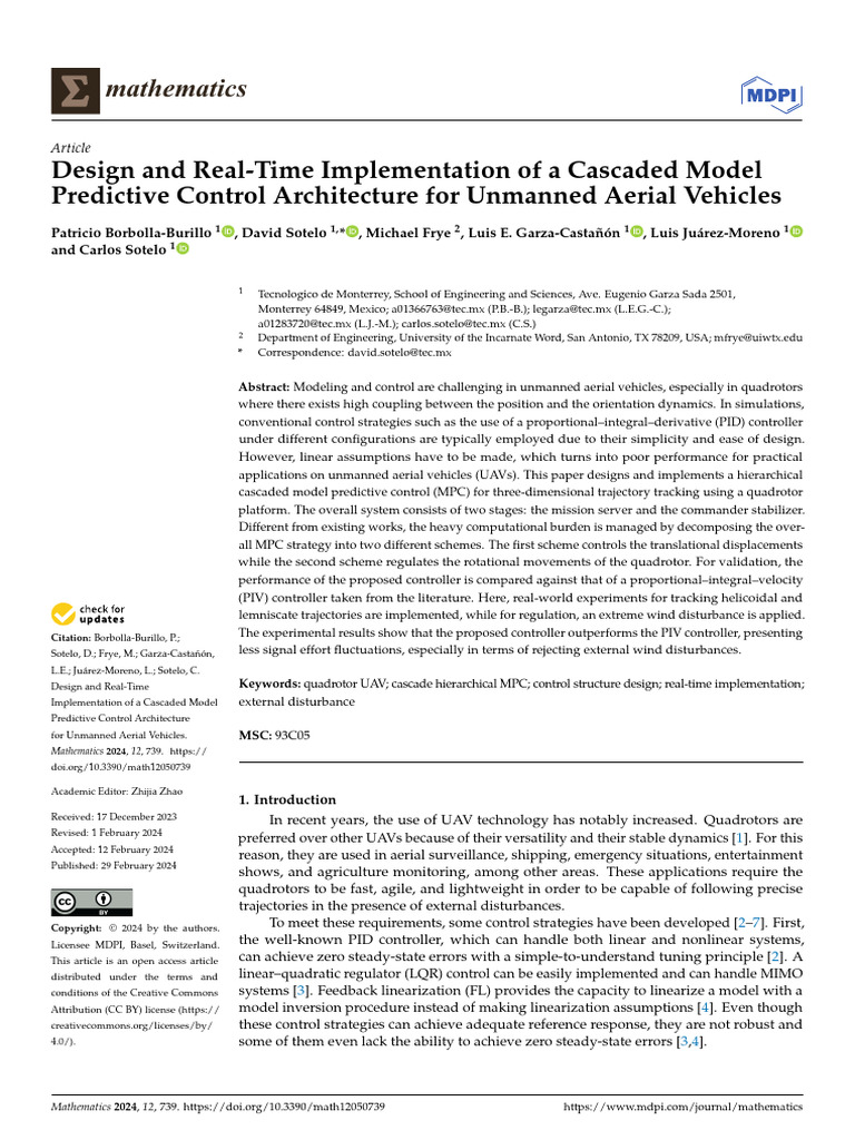 Design and Real-Time Implementation of A Cascaded | PDF | Quadcopter ...
