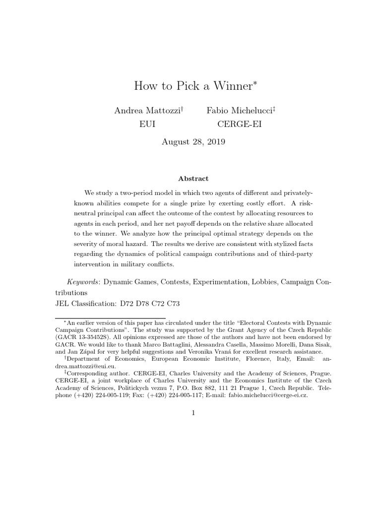 How to pick a winner pdf political action committee incentive