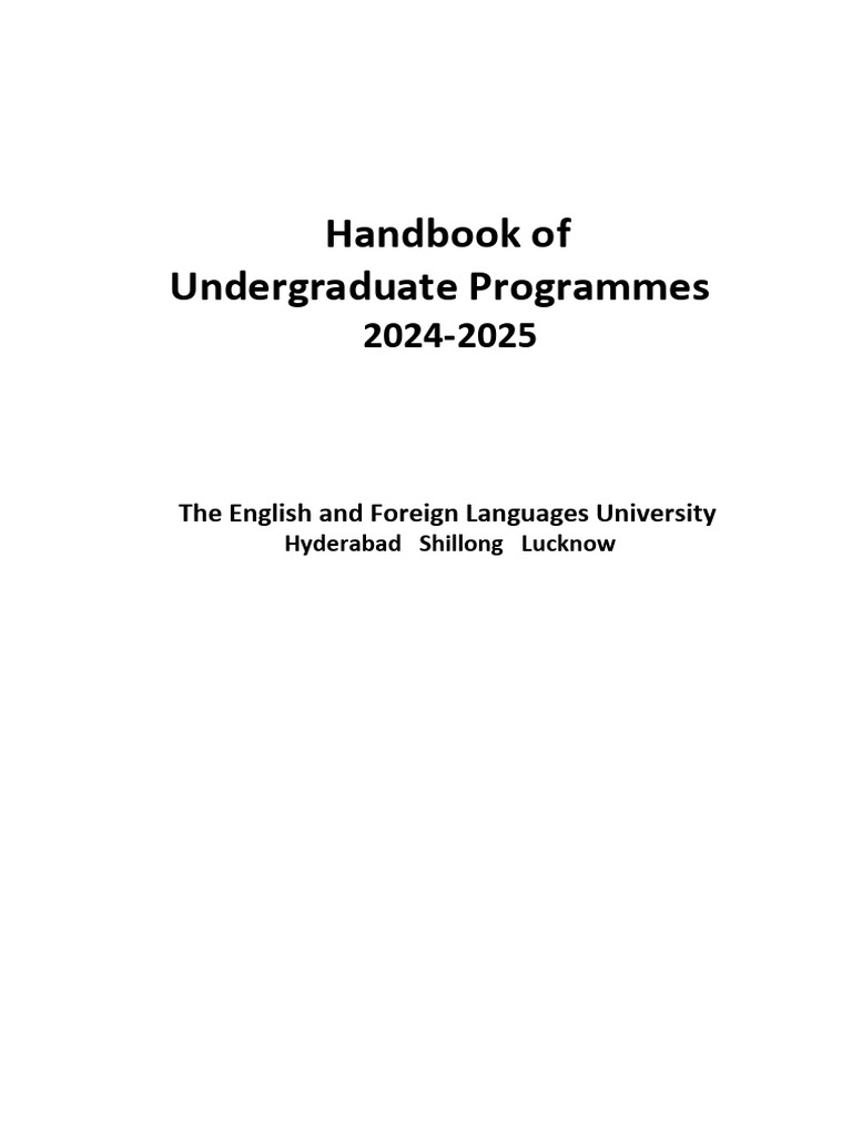 Handbook of Undergraduate Programmes 2024-2025-Final | PDF | Academic ...