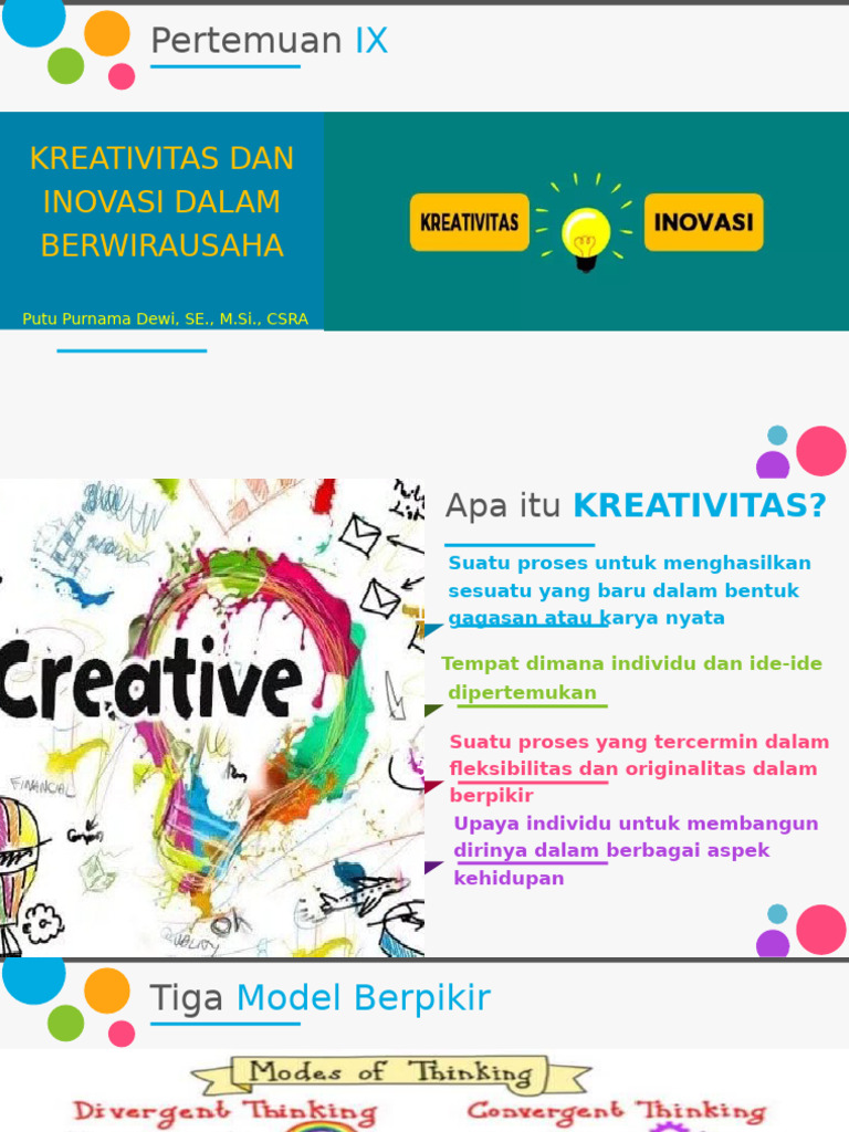 CH-5 Kreativitas dan Inovasi dalam Berwirausaha | PDF