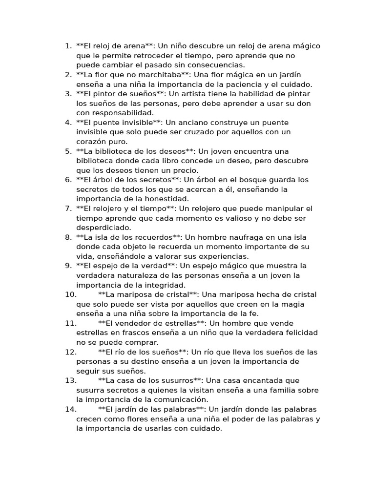 Ideas de Historias Cortas | PDF
