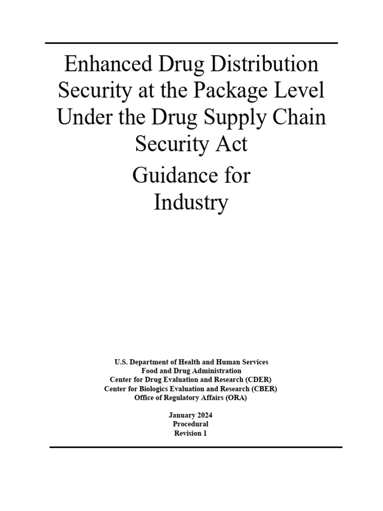 Enhanced Drug Security Guidance 2024 | PDF | Federal Food