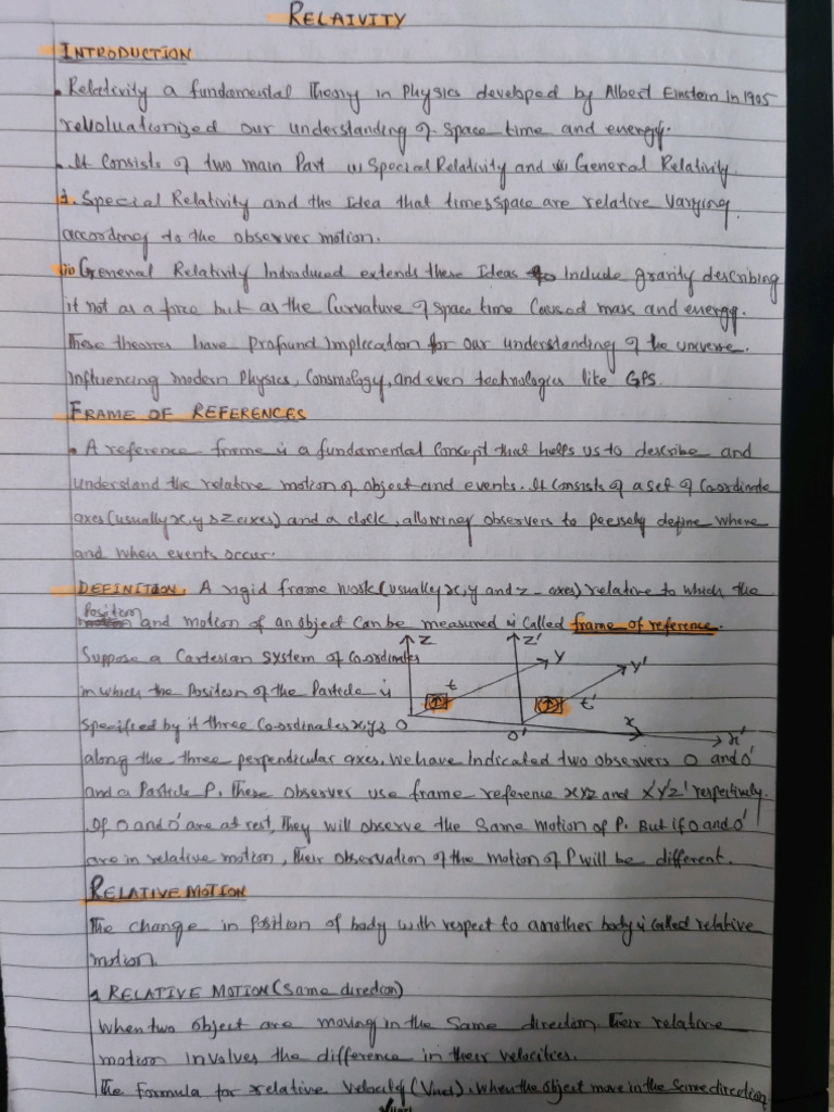 Unit 24 Physics (Relativity) | PDF
