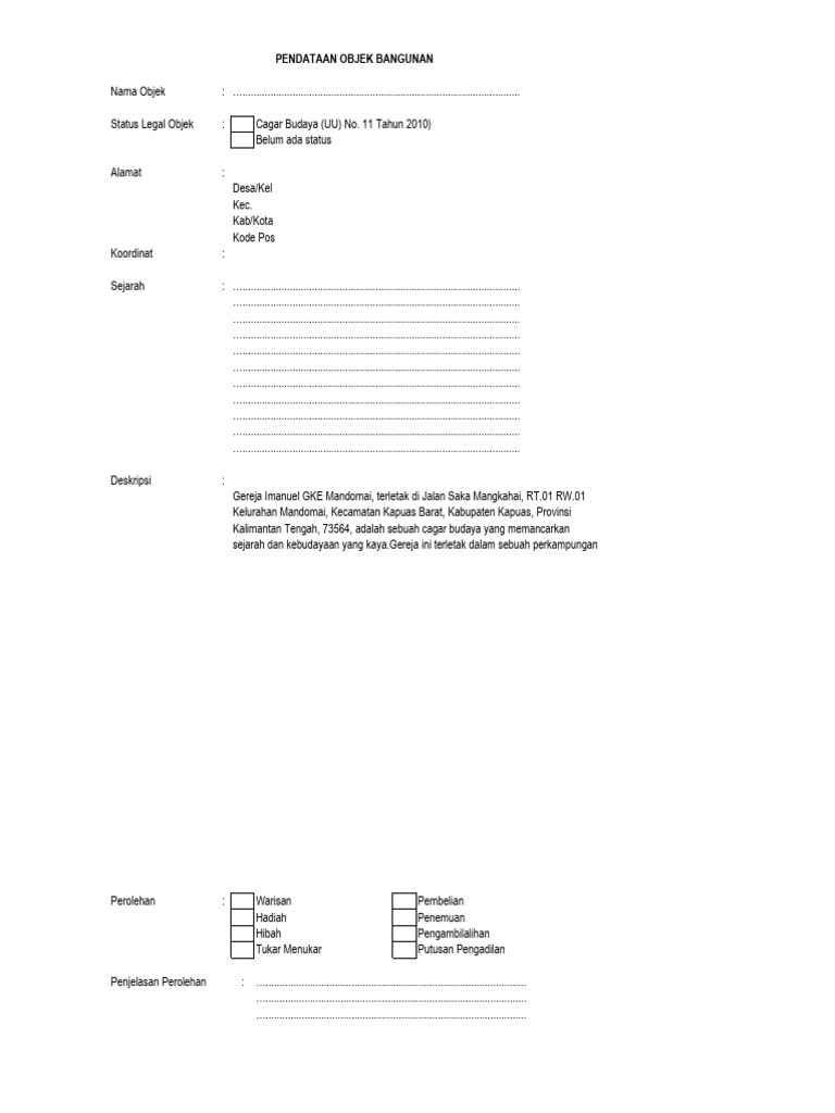2. Form Pendataan Cb_bangunan_bpk Xiii (2) | PDF