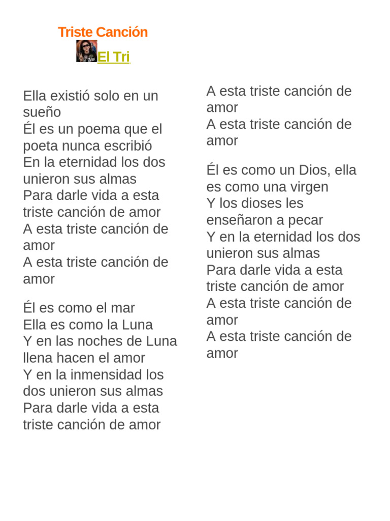 Triste Cancion | PDF