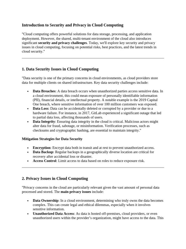 Introduction To Security And Privacy In Cloud Computing Pdf