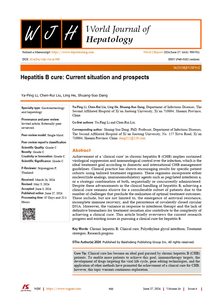 Hepatitis B Cure Current Situation and Prospects | PDF | Crispr ...