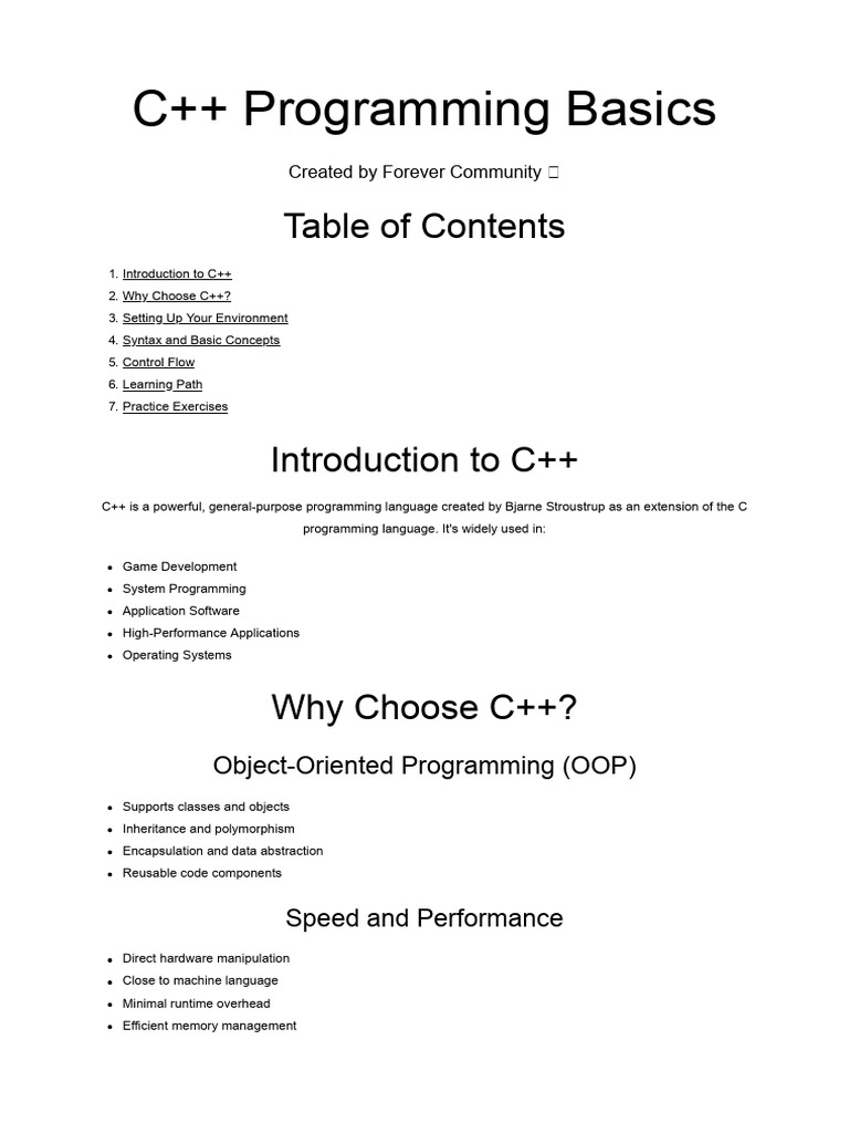 Cpp Basics Guide | PDF | C++ | Systems Engineering