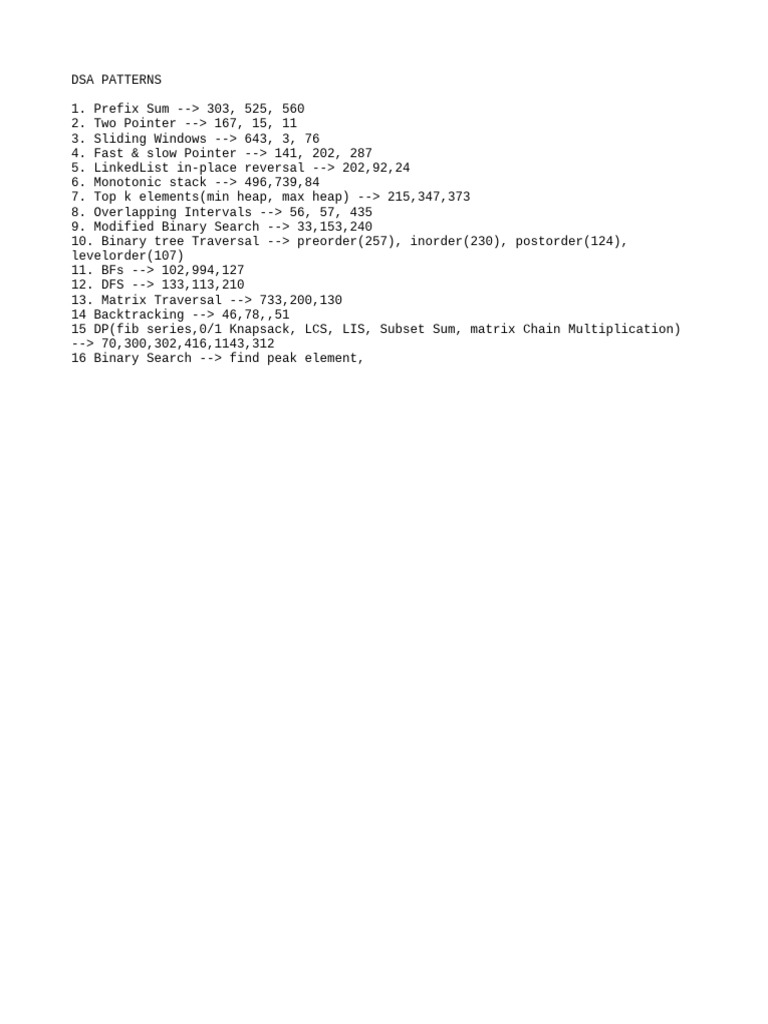Dsa Patterns | PDF