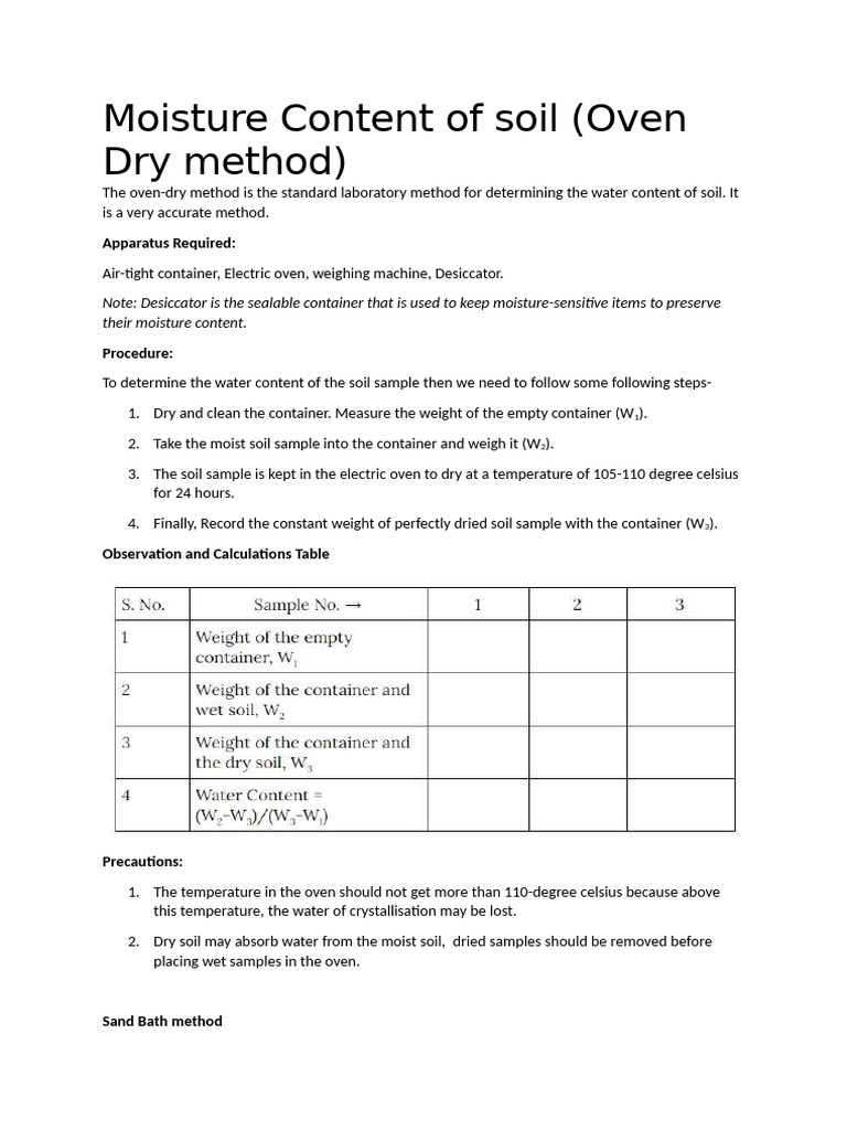 Water Content Of Soil Pdf Soil Applied And Interdisciplinary Physics