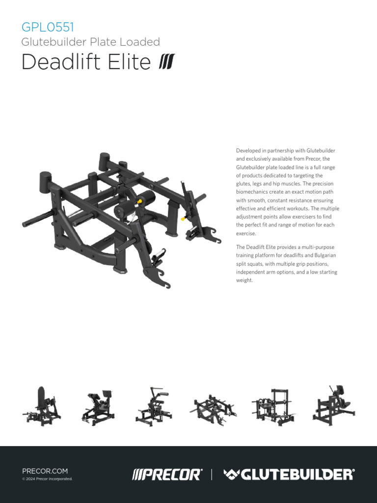 Precor GluteBuilder GPL0551 Deadlift Elite Sales Sheet | PDF