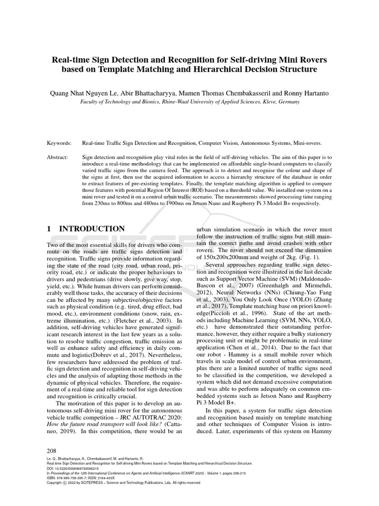 Real-Time Sign Detection and Recognition For Self-Driving Mini Rovers ...