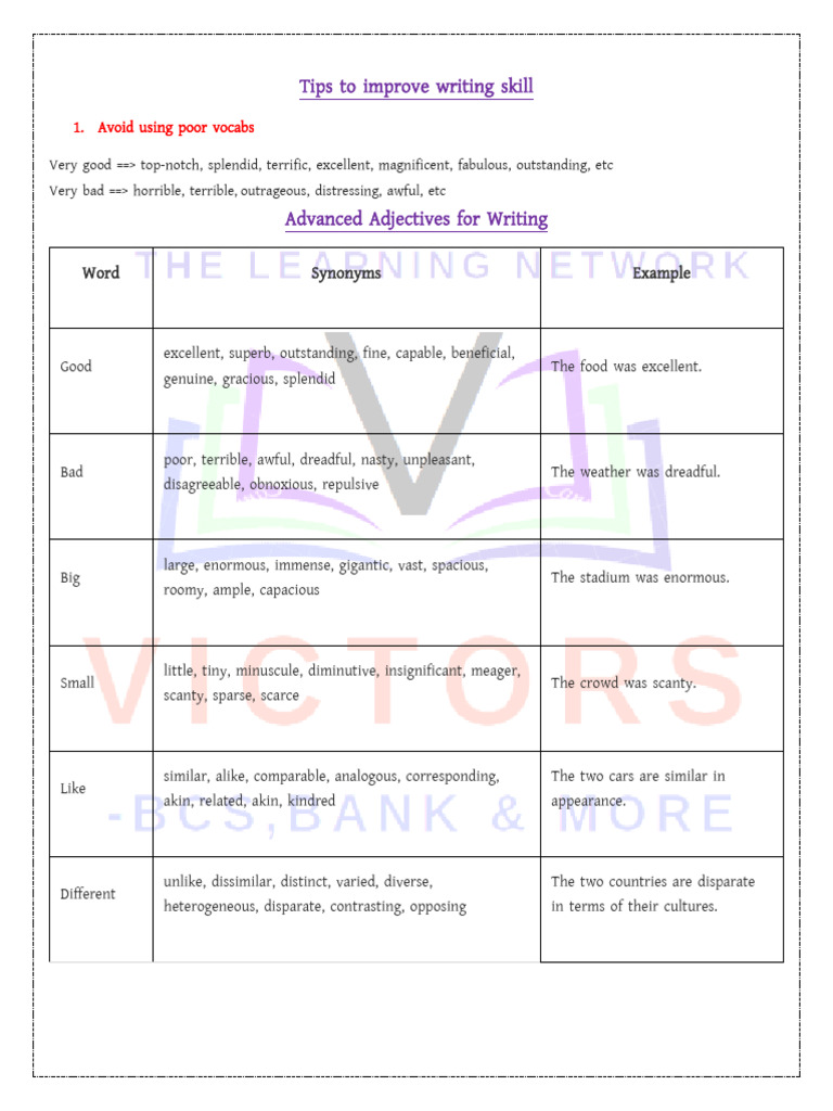 Enhance Your Writing Skills Tips | PDF