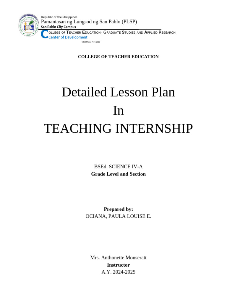 Cmb Detailed Lesson Plan Banayo R Bsed Sci Iii A Pdf Force