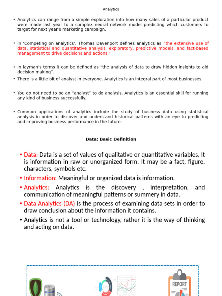 Understanding Data Analytics Fundamentals | PDF | Analytics | Data Analysis