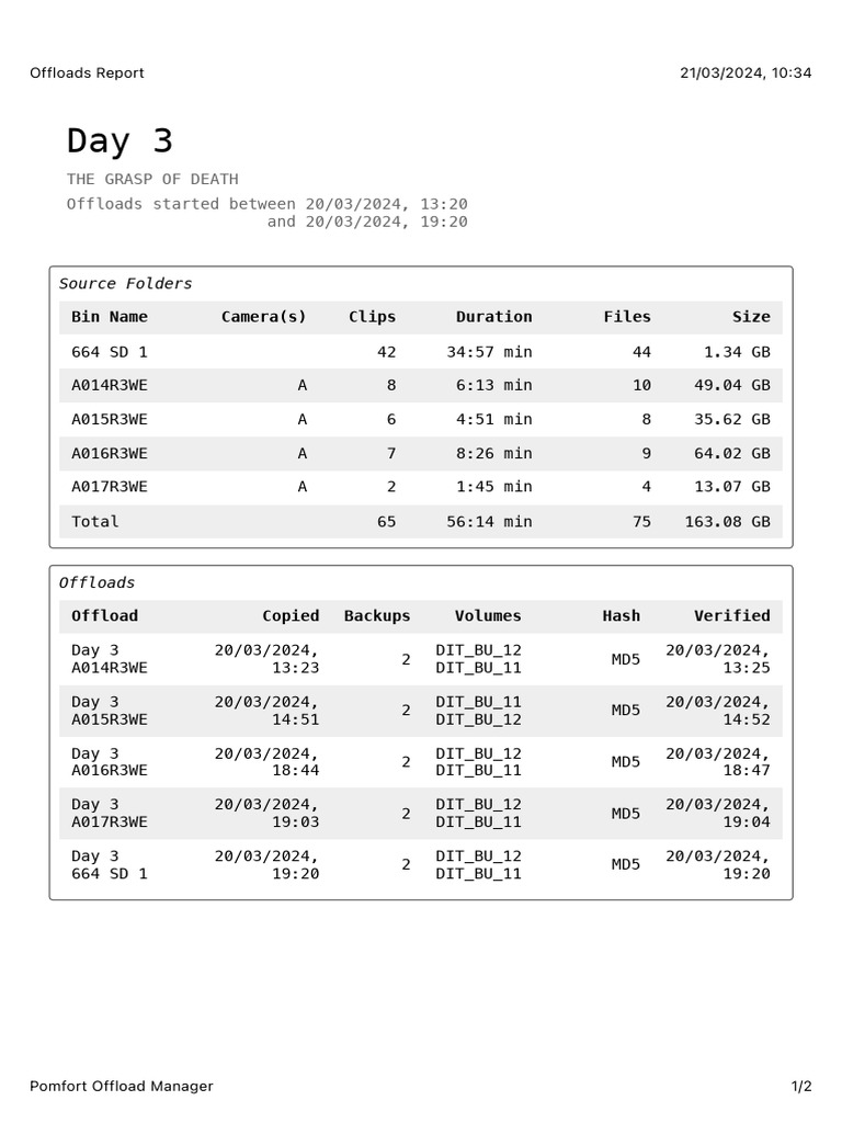 Offloads Report-Day 3-2024-03-21-1034 | PDF | Storage Media | Audio ...