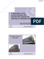 Simon Browning - A Discussion On The Current Practices and Theories That Underpin The Teaching of Osteopathic Palpation