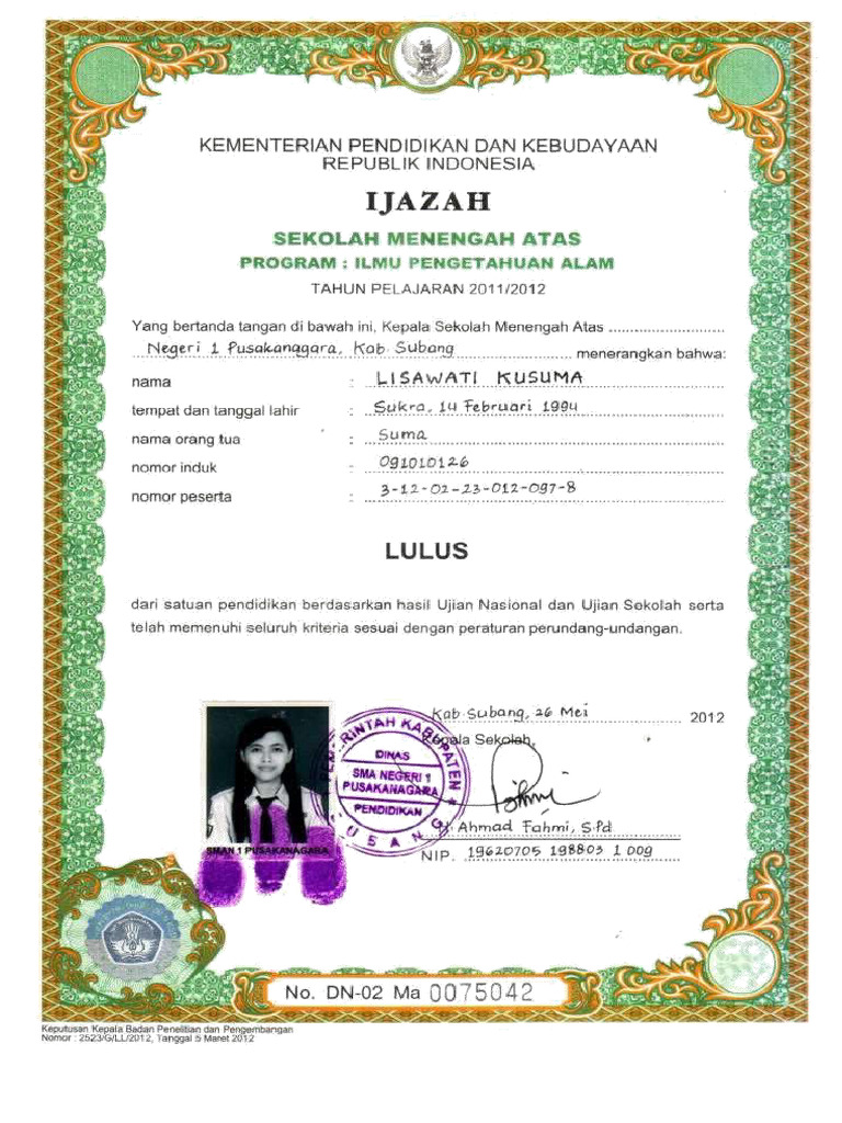 High School Certificate | PDF