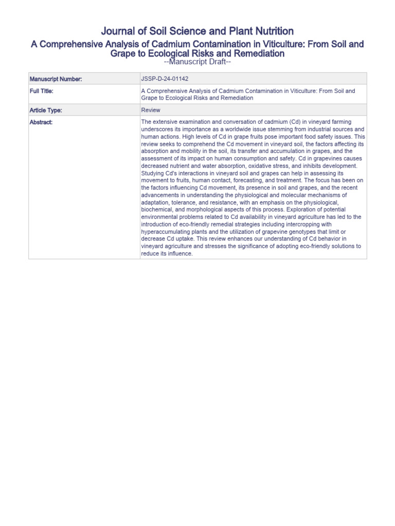 JSSP D 24 01142 Reviewer | PDF | Soil | Organic Matter