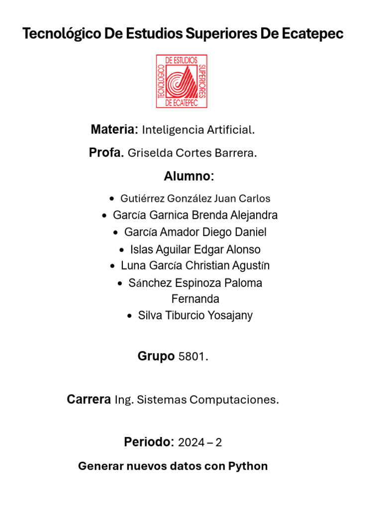 Generar nuevos datos con python 1 pdf