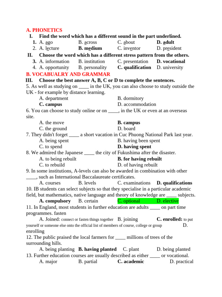 UNIT 7 (2) | PDF | University | Undergraduate Education