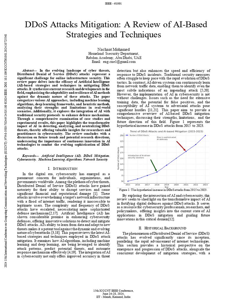 DDoS Attacks Mitigation A Review of AI-Based Strategies and Techniques ...