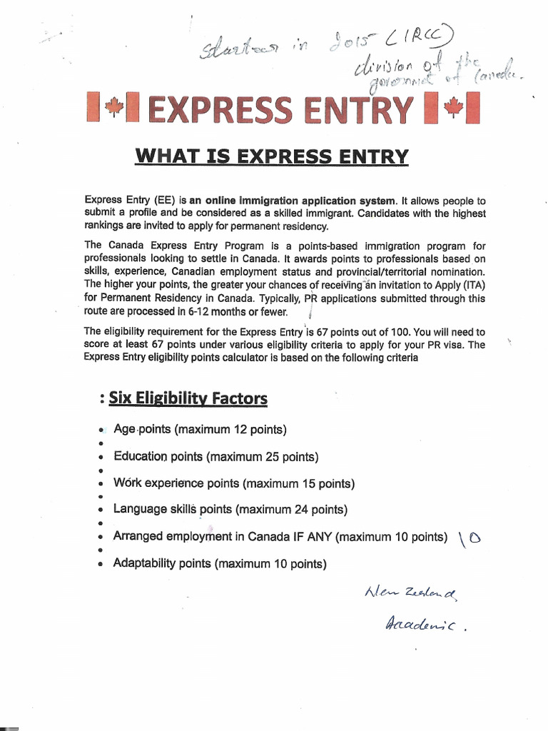 Express Entry Details Pdf