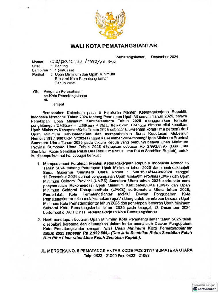 Umk Pematangsiantar Tahun 2025 | PDF