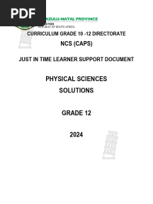 Kzn Jit Physical Sciences Grade 12 Teacher Document 2024 Solutions