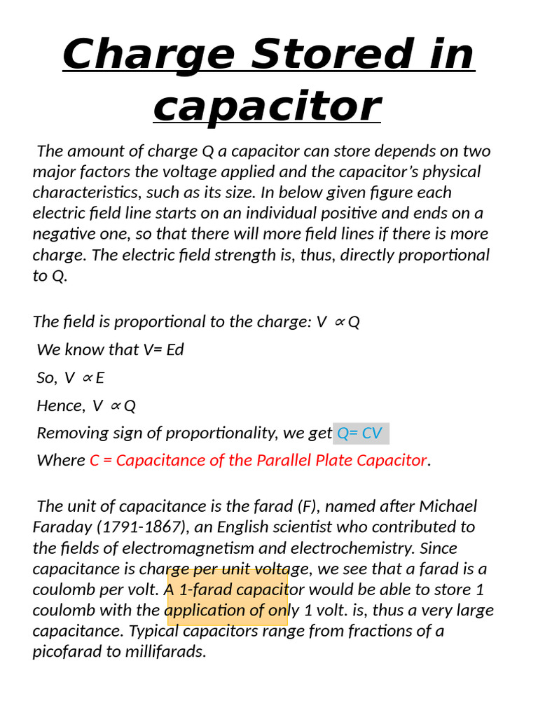 Charge Stored | PDF