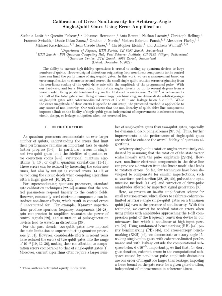 Error Correction in Single-Qubit Gates | PDF | Quantum Computing ...