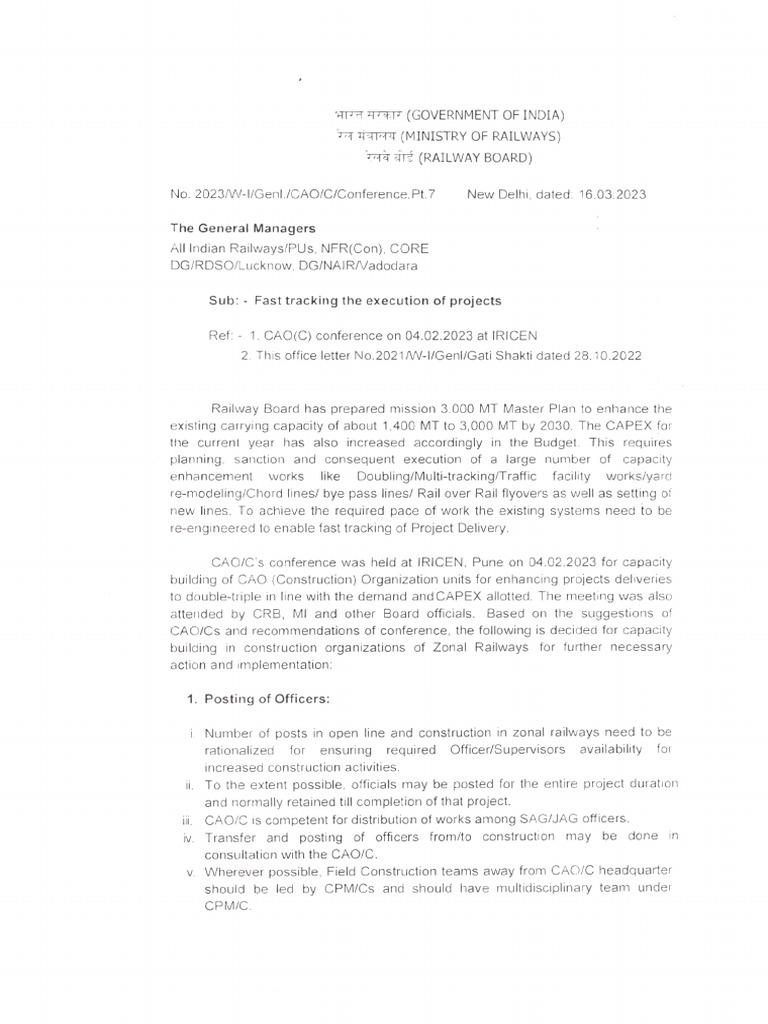 Fast Tracking The Execution of Projects Letter Dated 16 - 03 - 2023 | PDF