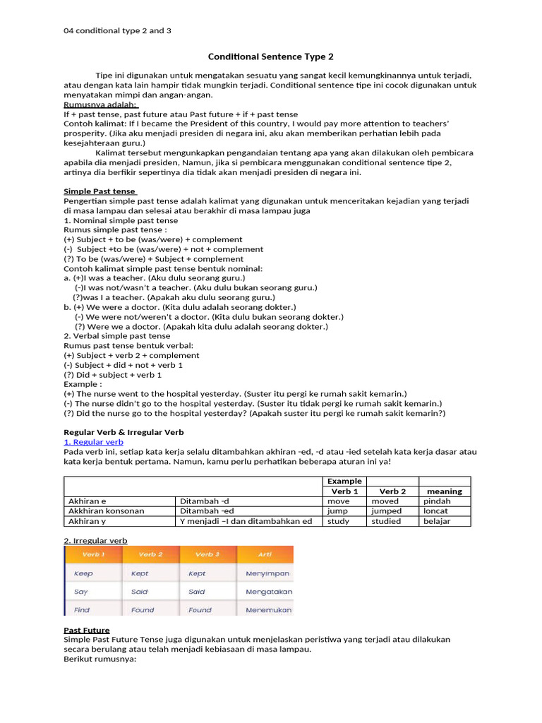 Panduan Lengkap Conditional Type 2 & 3 | PDF