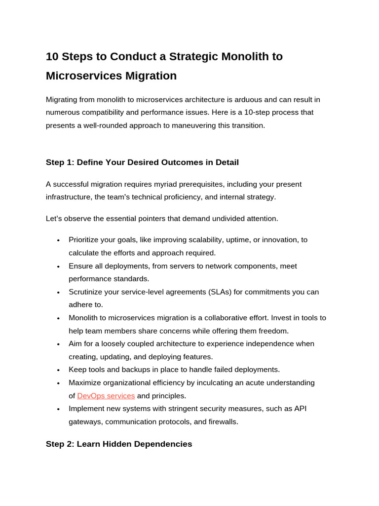 Monolith to Microservices Migration Guide | PDF | Cloud Computing ...