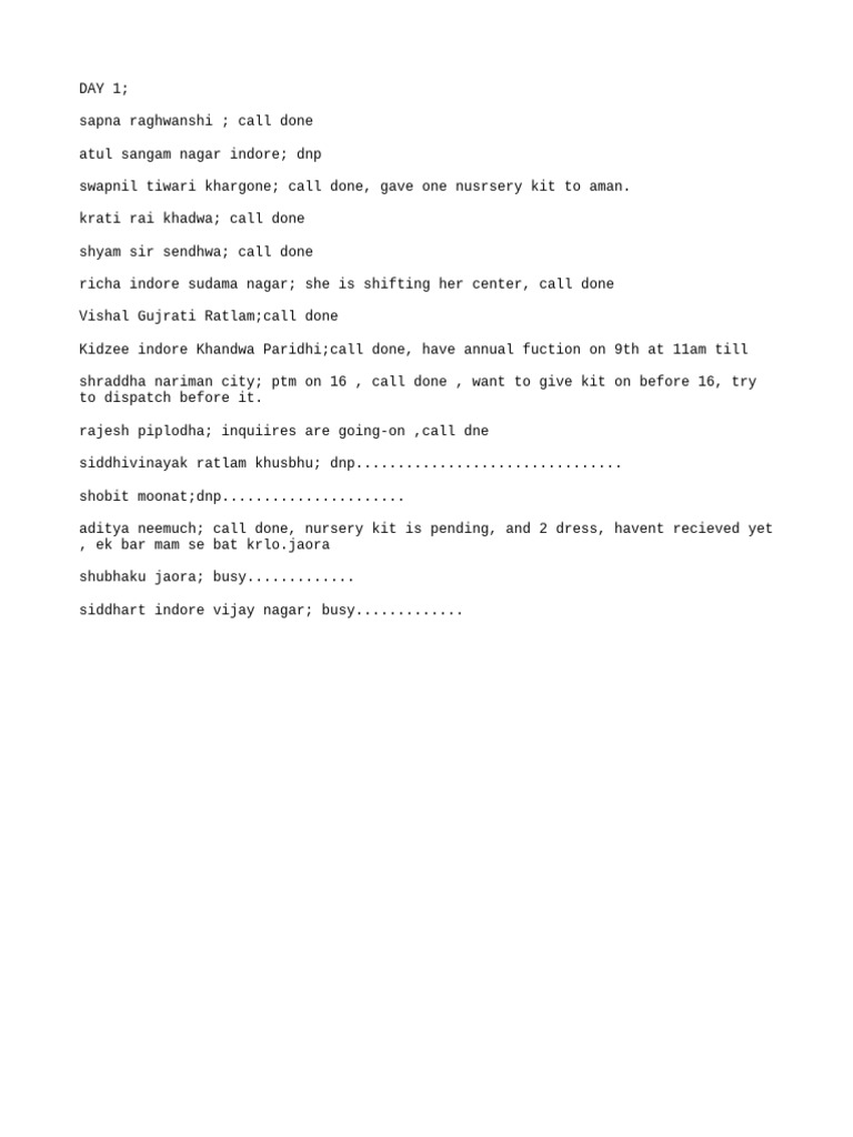 Daily Task | PDF