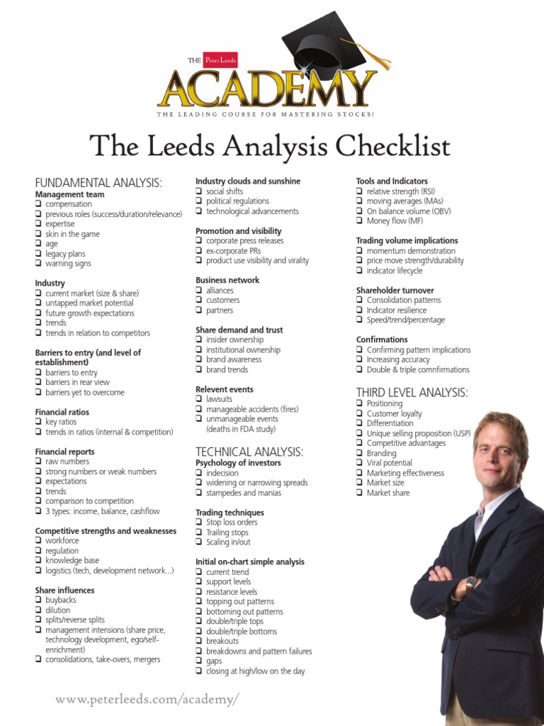 The Leads Analysis Checklist | PDF | Mergers And Acquisitions | Investing