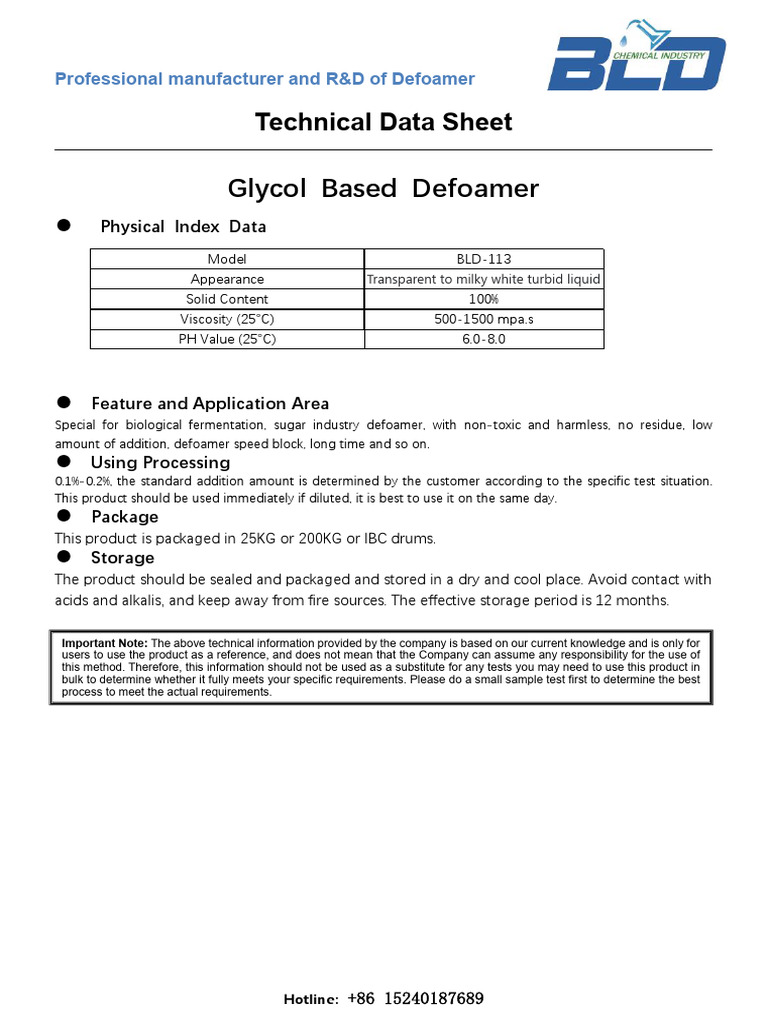 Disflamoll DPO Defoamer Technical Data | PDF