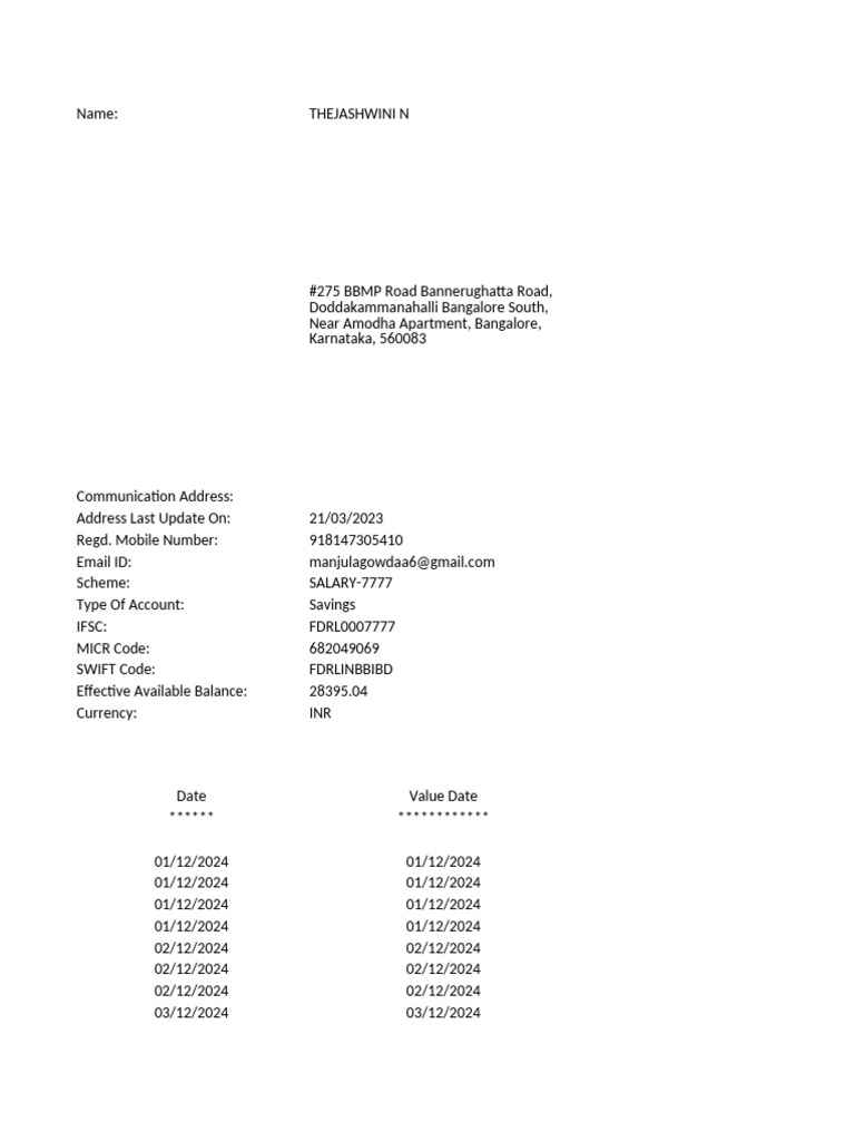 Account Statement: Dec 2024 Transactions | PDF | Private Sector ...
