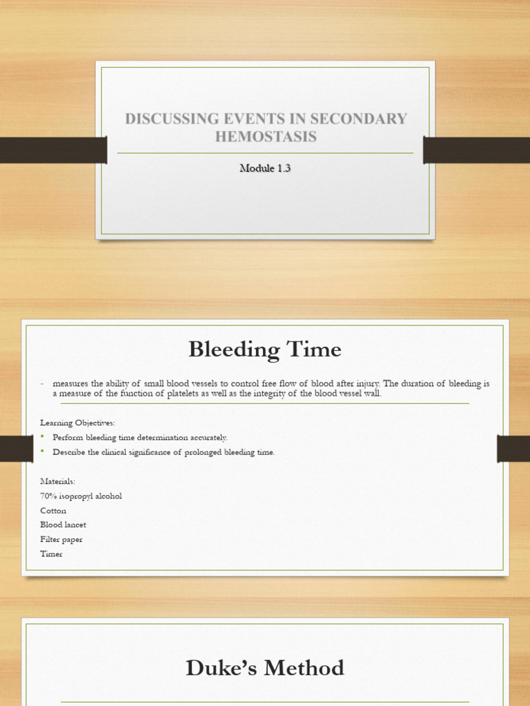 Secondary Hemostasis: Bleeding vs. Clotting | PDF | Bleeding | Clinical ...