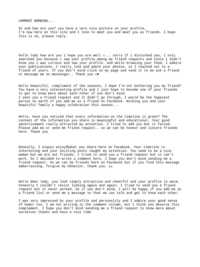 Celebrity Comment Bombing Techniques | PDF