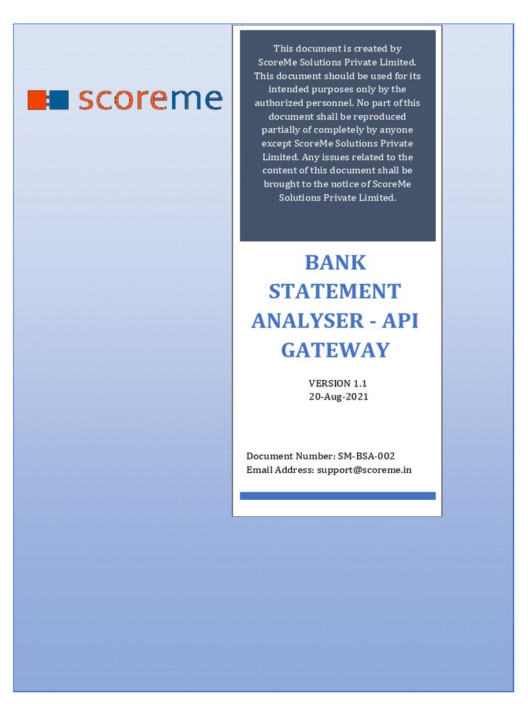 API Guide for Bank Statement Analysis | PDF | Json | Uniform Resource ...