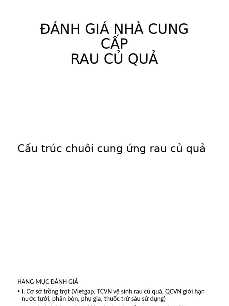 Check list rau củ quả (viện dẫn) | PDF