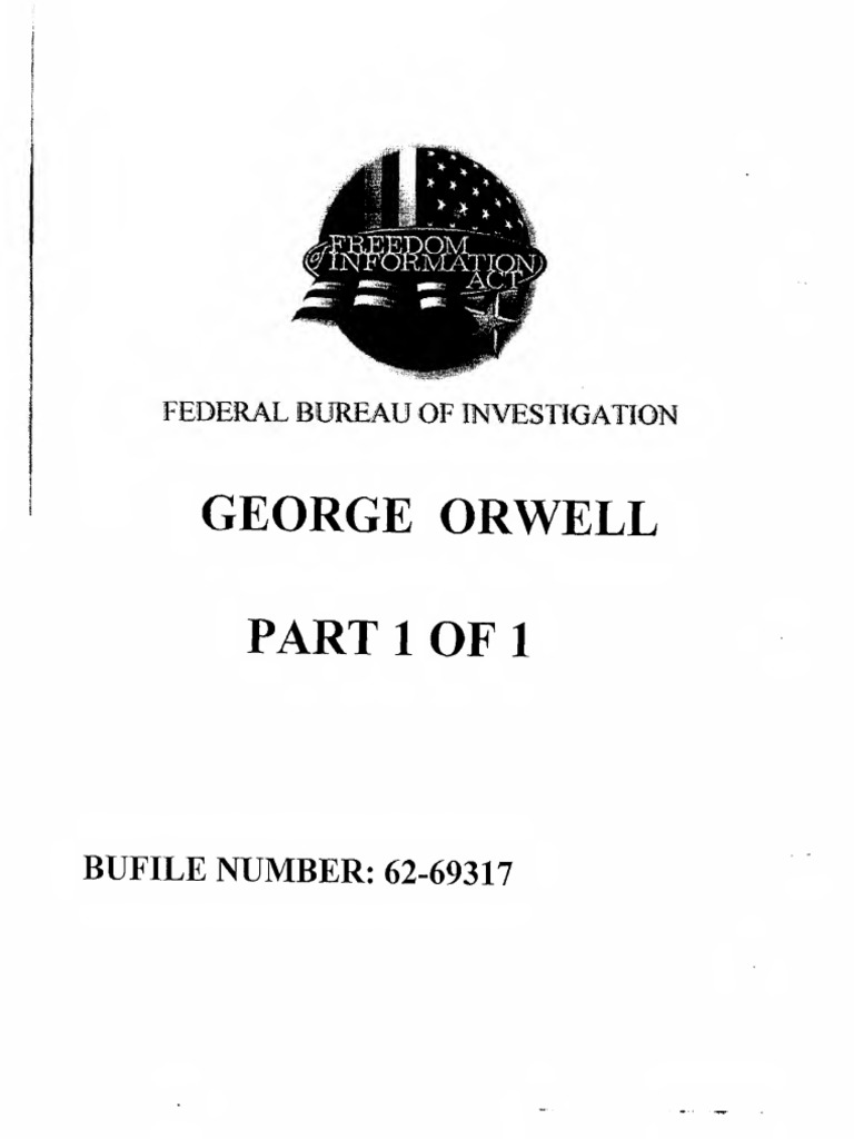 Investigation of George Orwell by The FBI | PDF | Federal Bureau Of ...
