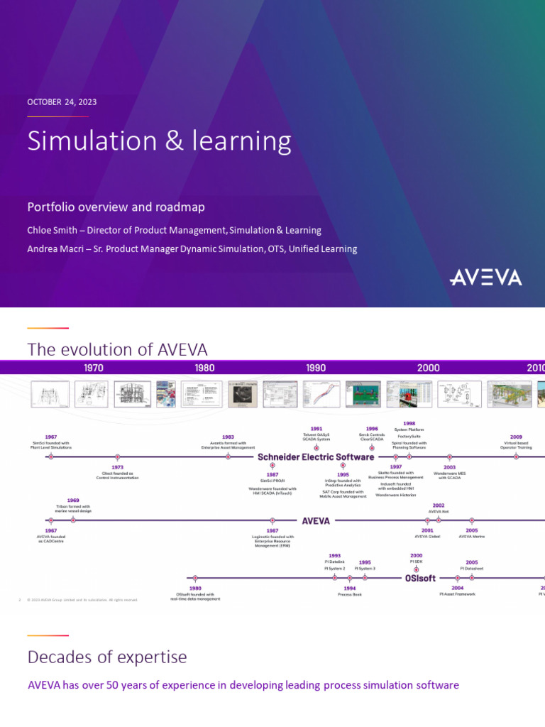 UC23NA 1AAU01 AVEVA Smith Simulation and Learning Portfolio Overview ...