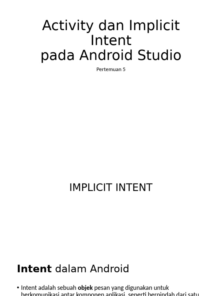 Memahami Intent di Android Studio | PDF