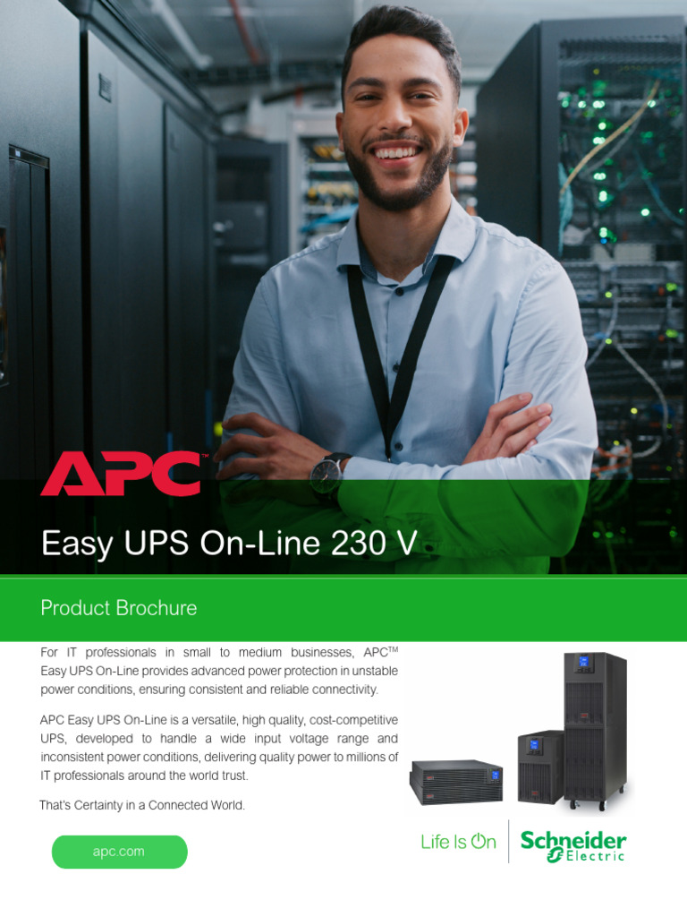 APC Easy UPS On-Line SRV 1-20kVA 230V International Brochure | PDF ...