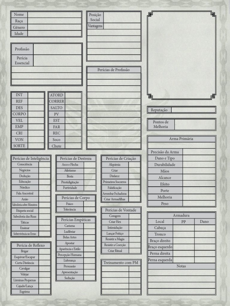 Criação de Personagens para Witcher RPG | PDF